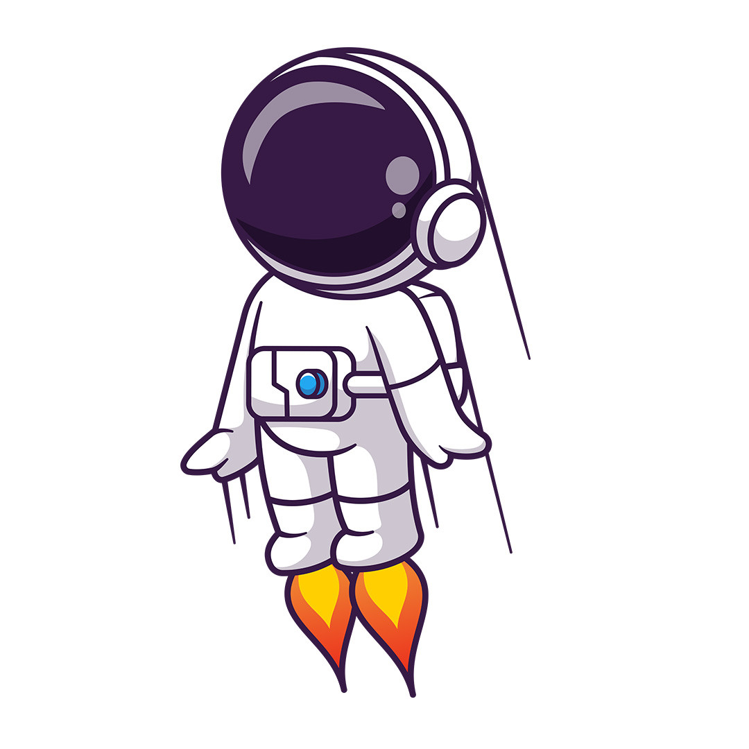 Sky rocket astronaut icon